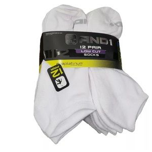 AND1 White 12 Pair ProPlatinum Low Cut Socks